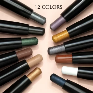 12 Color Highlighter Eyeshadow Pencil Waterproof Glitter Matte Nude Eye Shadow Makeup Pigment Pearlescent Silkworm Eyeshadow Pen